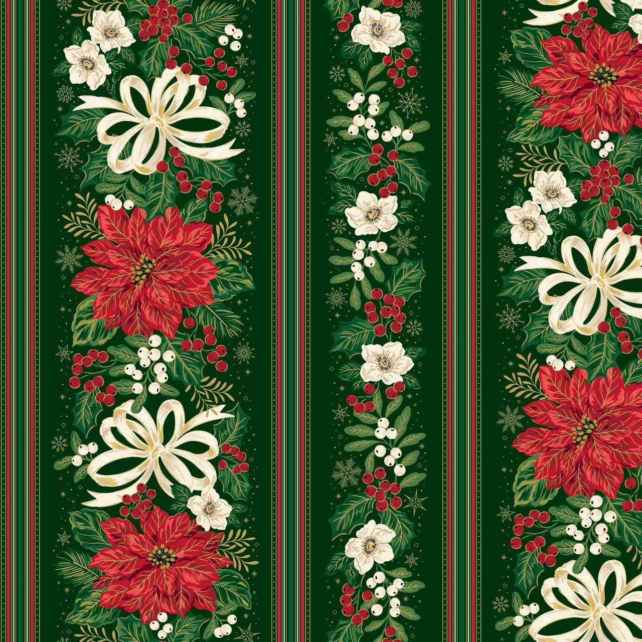 Poinsettias at Christmas 1 Yard Cuts