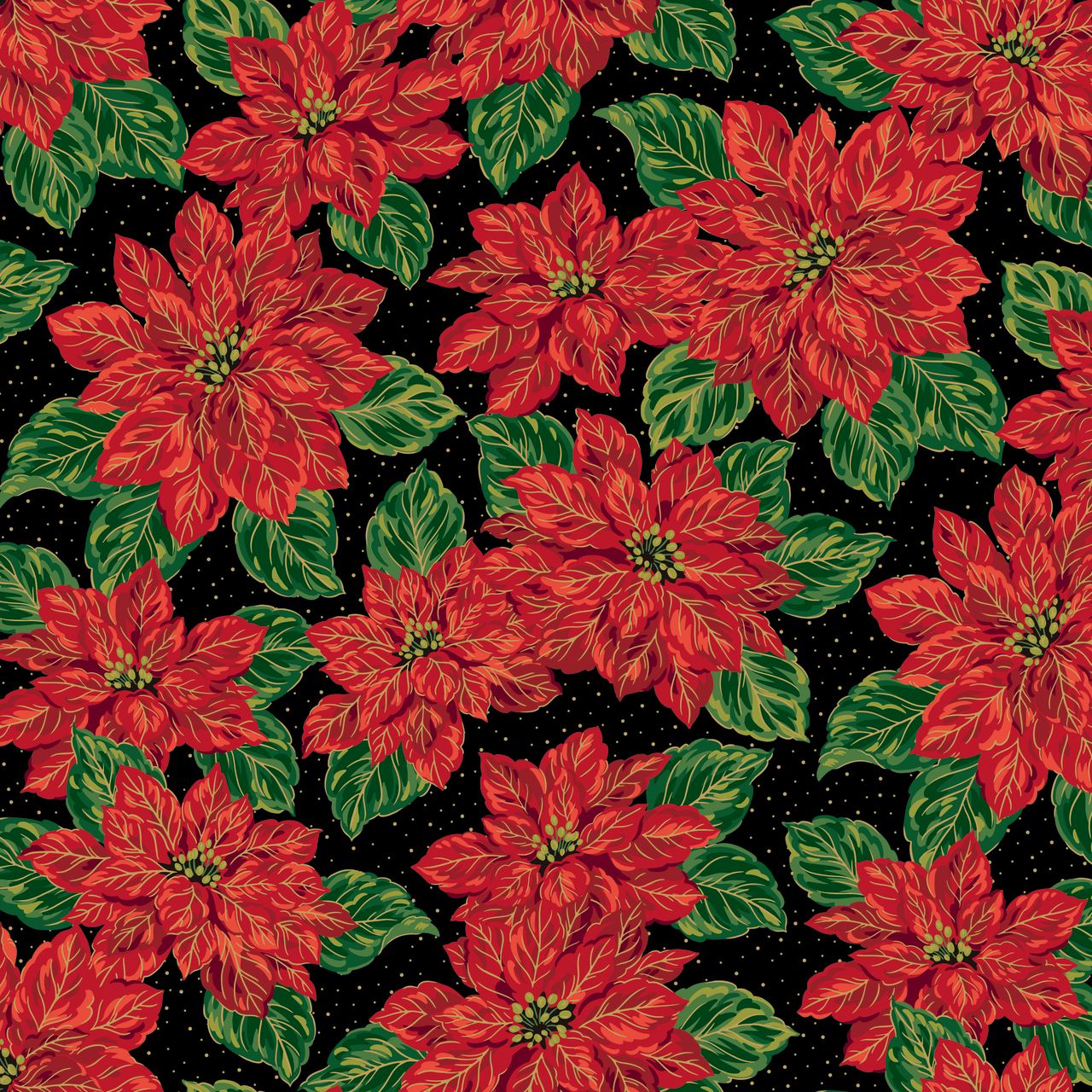 Poinsettias at Christmas 1 Yard Cuts