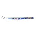 Blue Floral Fine Pince Point Tweezers