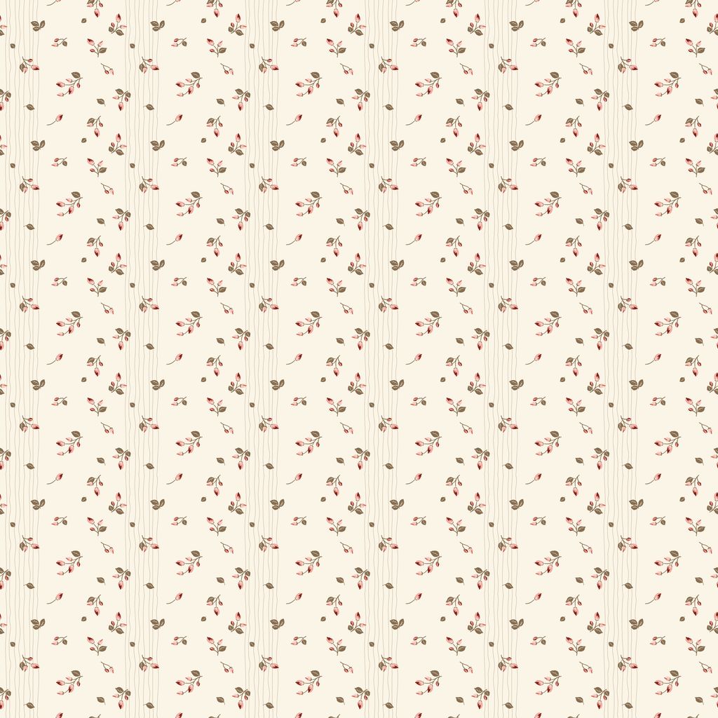 Textured fabric with small floral pattern on a beige background