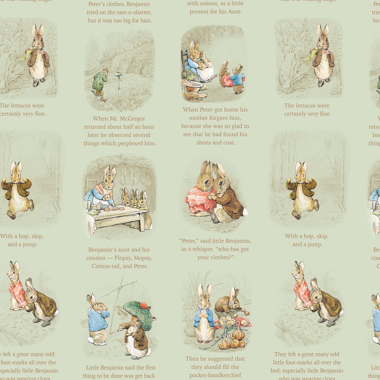 Peter Rabbit and Benjamin Bunny 1 Yard Cut