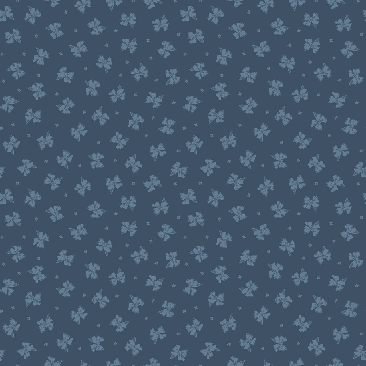 Pattern of blue bows on a dark blue background