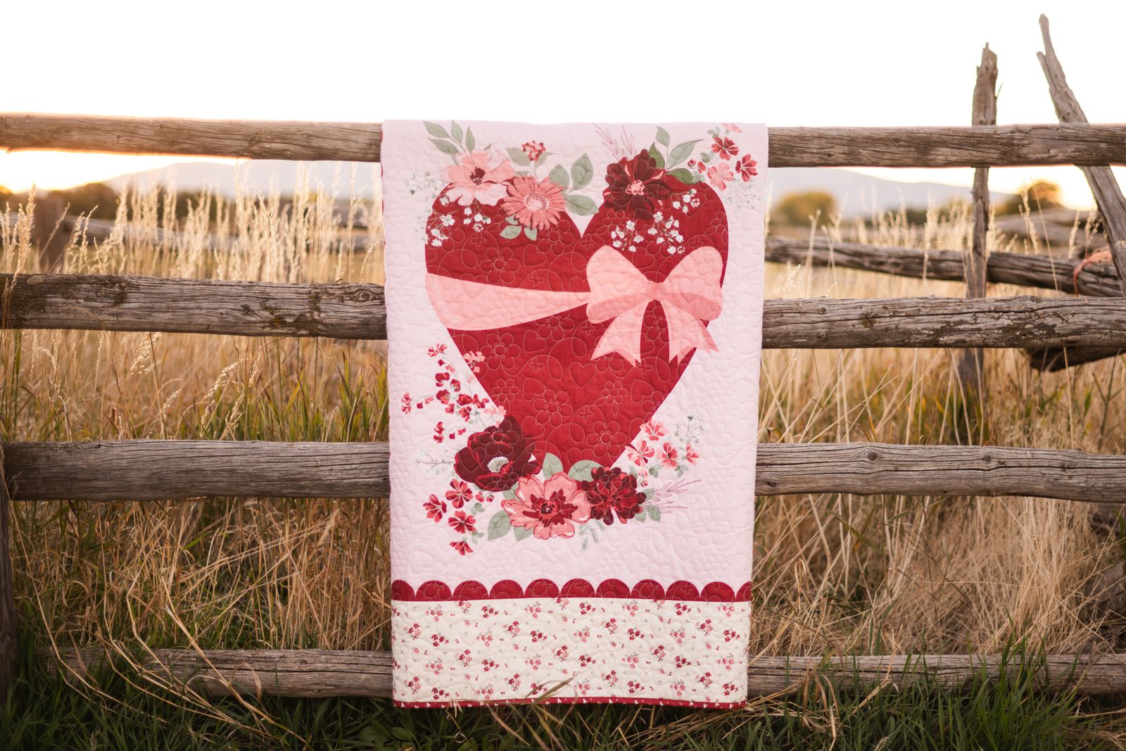 Love You Always Pink Heart Panel