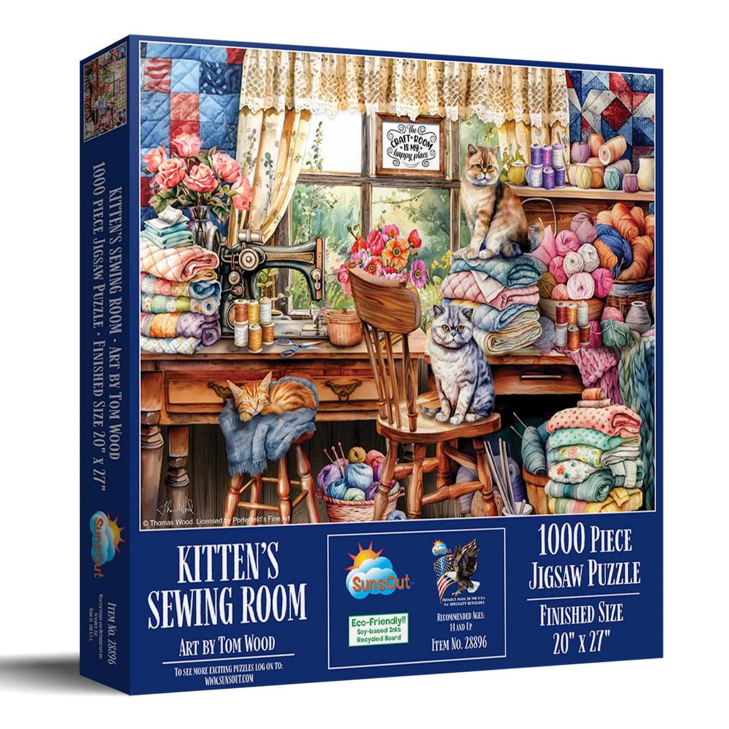 Kitten's Sewing Room 1000 Piece Jigsaw Puzzle