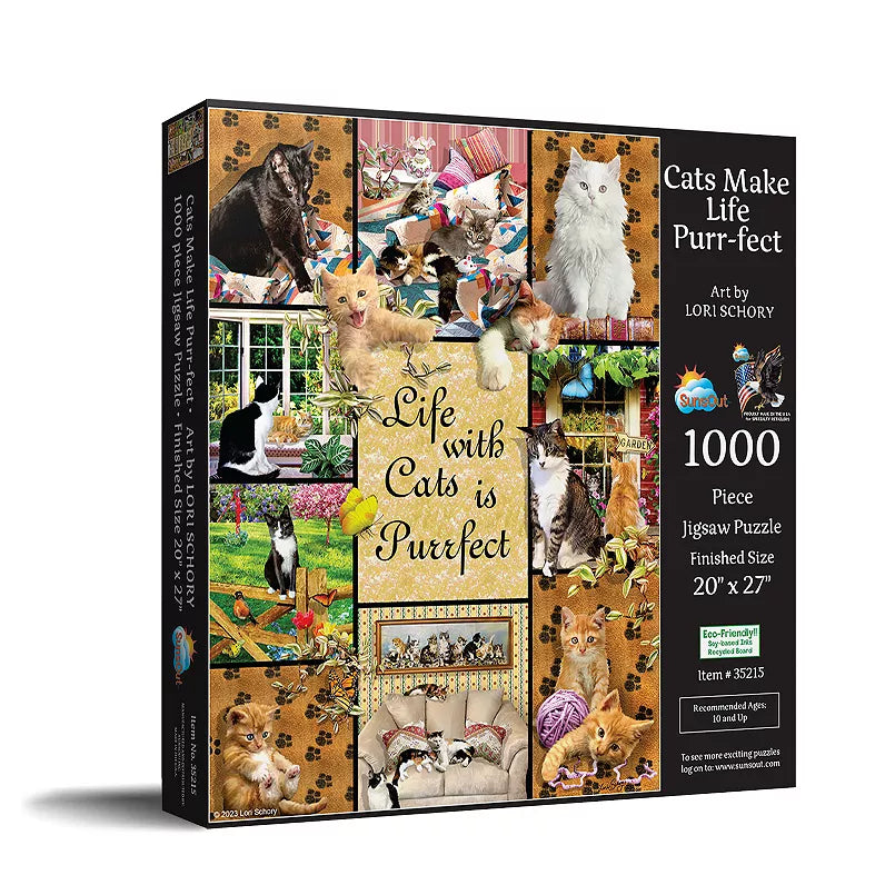 Cats Make Life Purr-fect 1000 Piece Jigsaw Puzzle