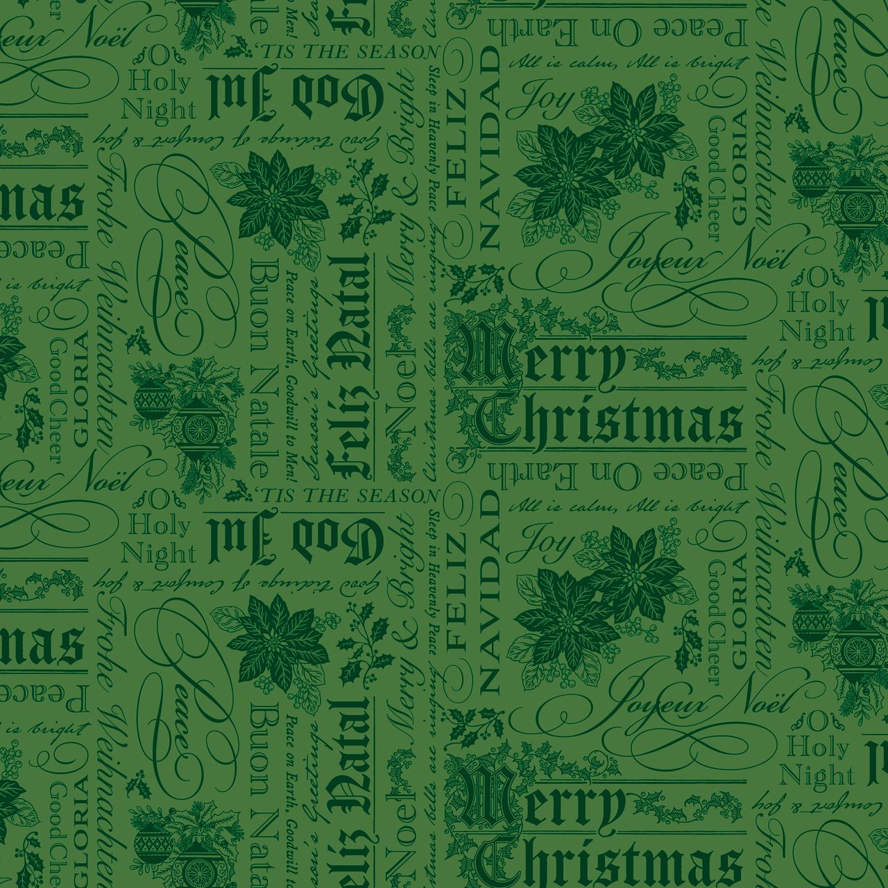 Poinsettias at Christmas 1 Yard Cuts