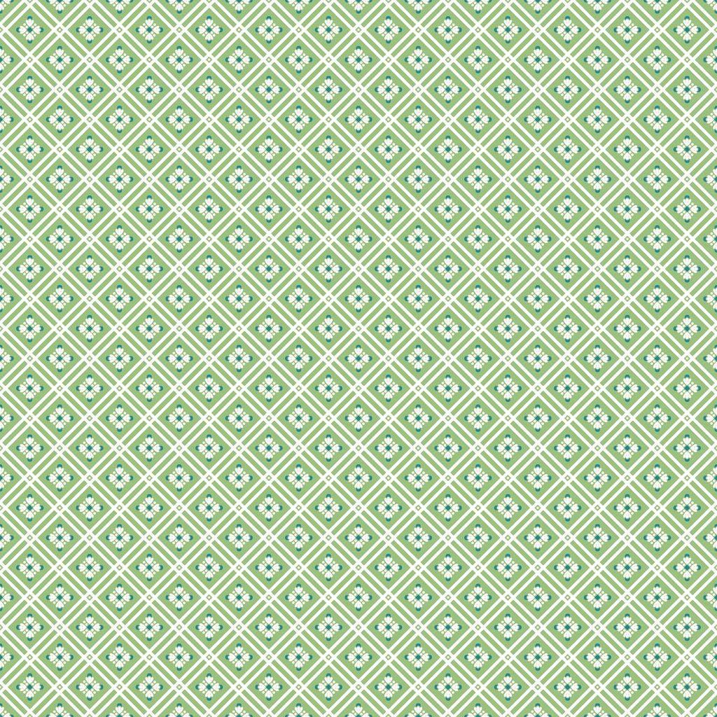 Green and white geometric pattern