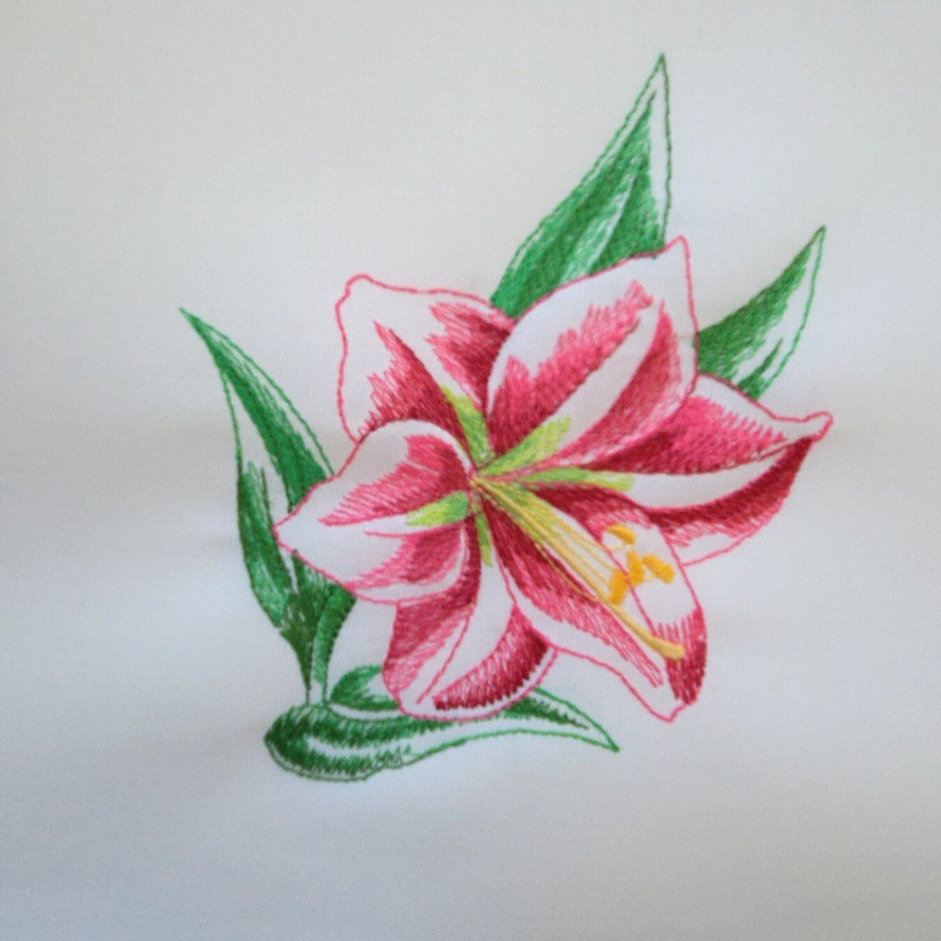 Amaryllis Beauty Machine Embroidered Square