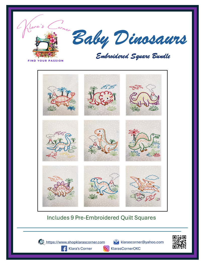 Baby Dinosaurs Embroidered Bundle