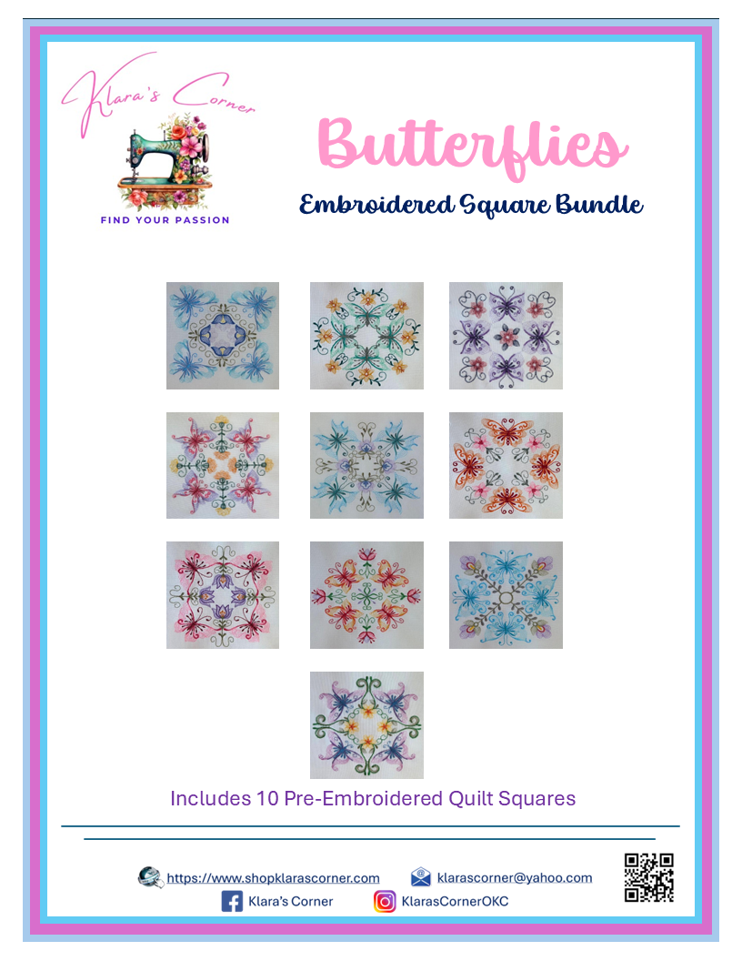 Butterflies Embroidered Bundle