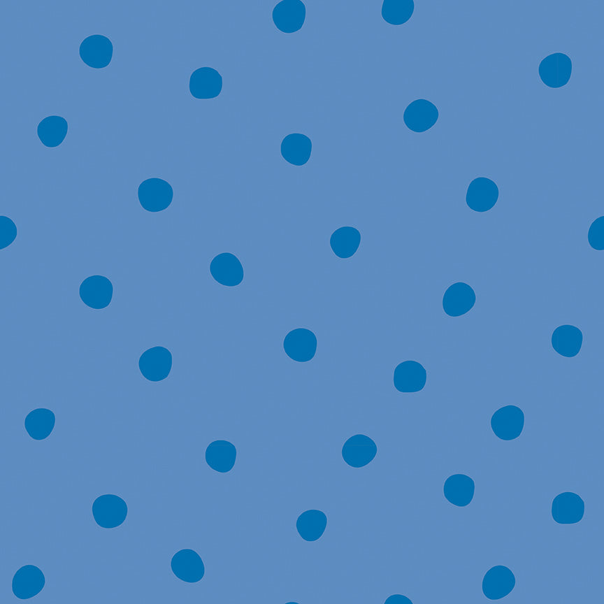 Blue polka dot pattern on a blue background