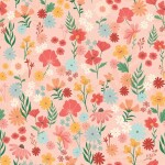 Floral pattern with small flowers on a light background