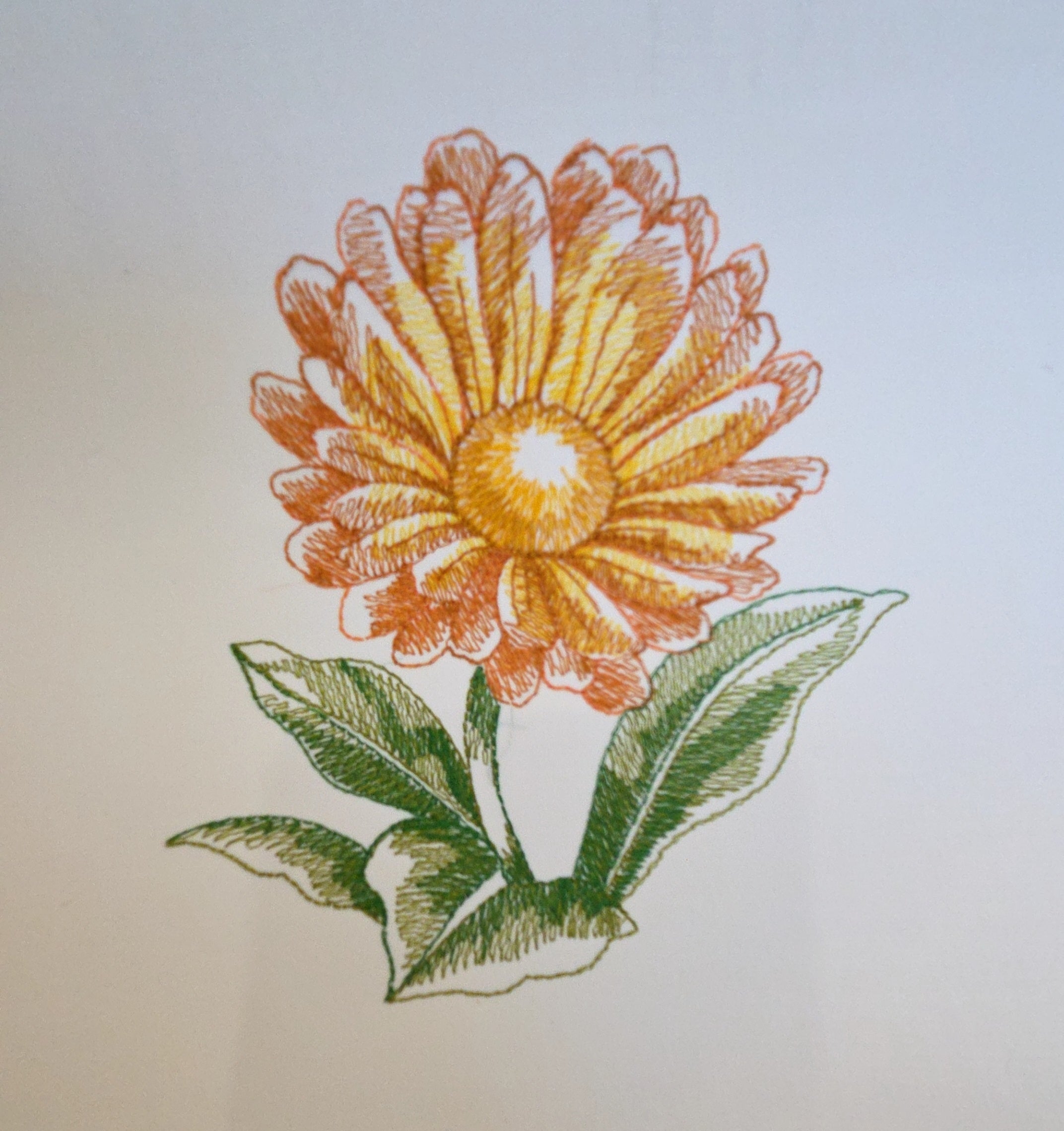 Calendula Beauty Machine Embroidered Square