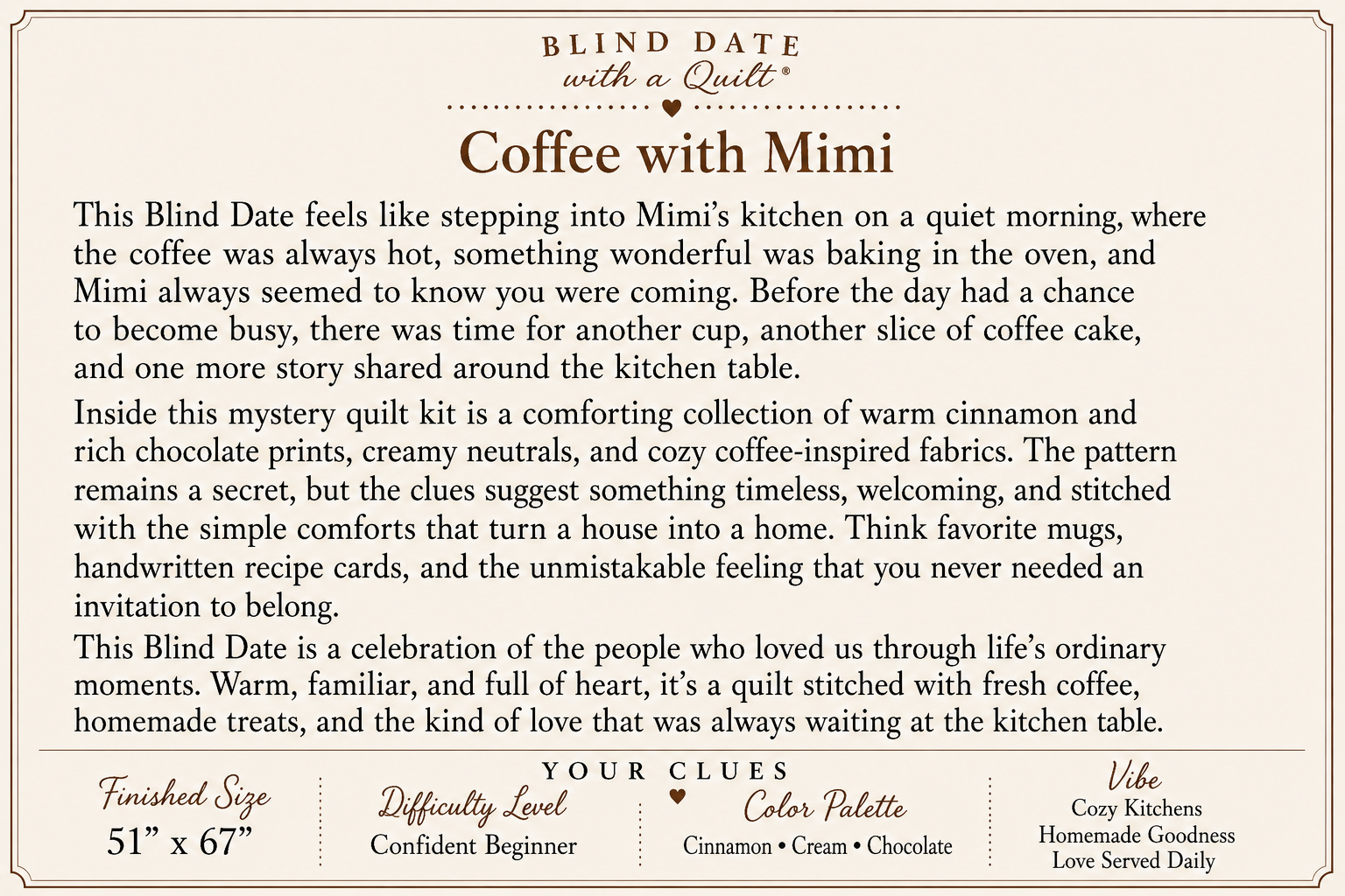 Blind Date with a Quilt - Large (5Yds)