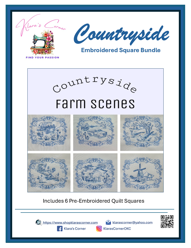 Countryside Farm Scene Embroidered Bundle
