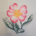 Dog Rose Beauty Machine Embroidered Square
