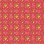 Patterned fabric with red and yellow design