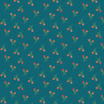 Teal patterned fabric with small design