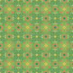 Green pattern with yellow flowers on a green background