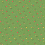Green pattern with small red and yellow shapes
