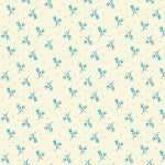 Pattern of small blue flowers on a light beige background