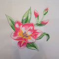 Freesia Beauty Machine Embroidered Square