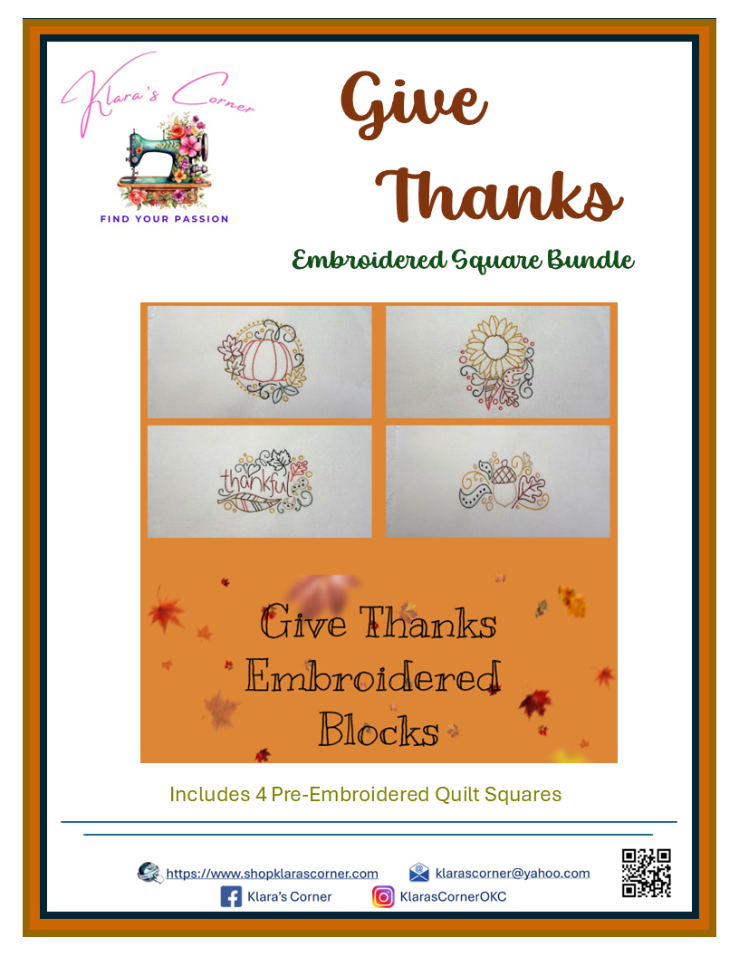 Give Thanks Embroidered Bundle