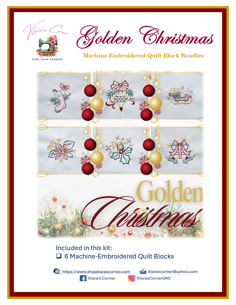 Golden Christmas Embroidered Bundle