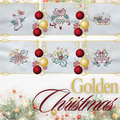 Golden Christmas Embroidered Bundle