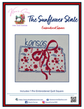 The Sunflower State - Kansas State Embroidered Applique