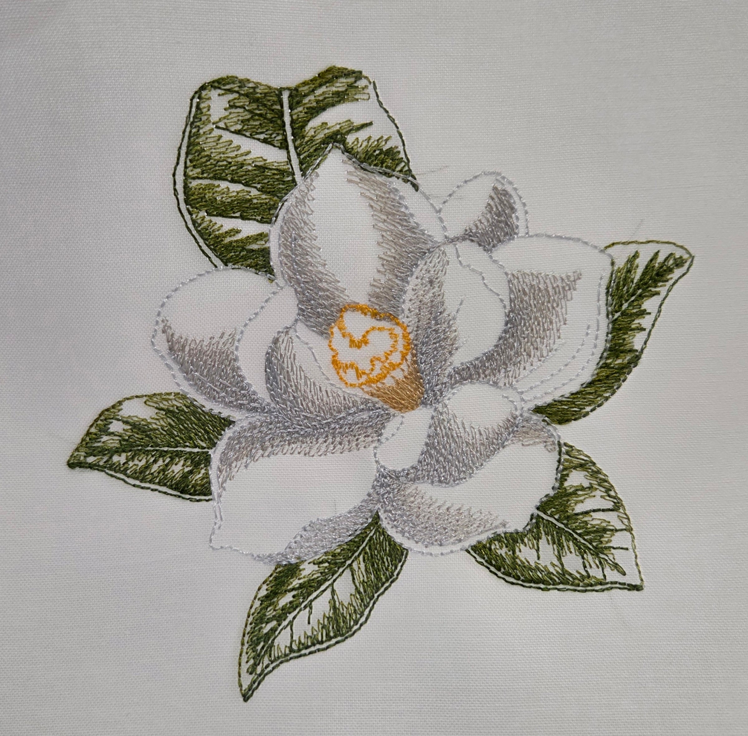 Magnolia Beauty Machine Embroidered Square