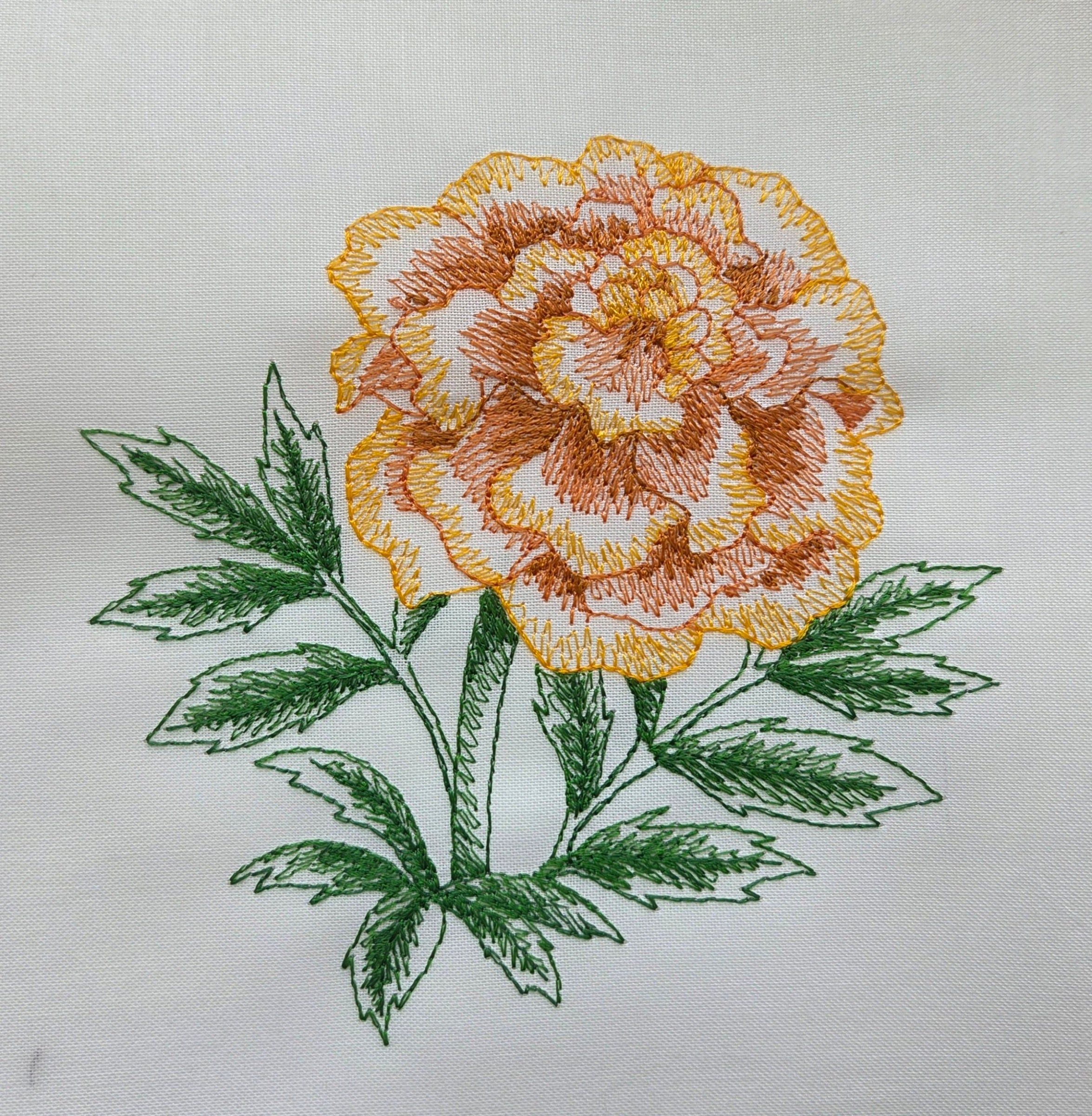 Marigold Beauty Machine Embroidered Square