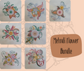 Mehndi Flower Embroidered Bundle