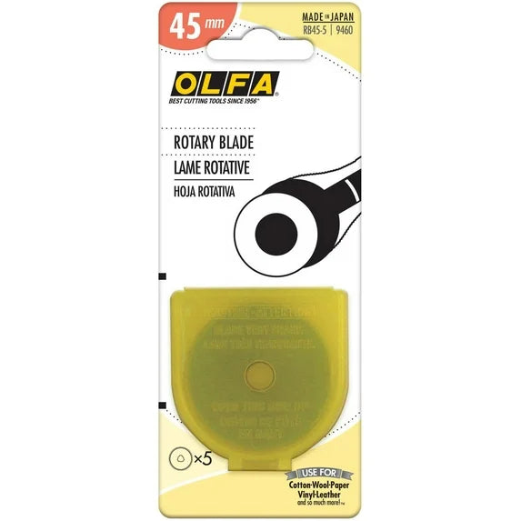 Olfa 5 Piece Replacement Rotary Blades 45mm