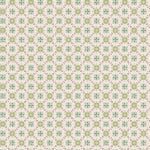 Patterned fabric with small green and white design