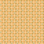 Patterned fabric with small floral design on a yellow background