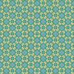 Patterned design with geometric shapes in teal and green on a blue background