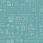 Teal pattern with Christmas-themed elements on a teal background