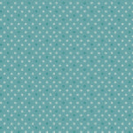 Teal fabric with small white polka dots