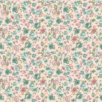 Floral patterned fabric with small flowers on a light background