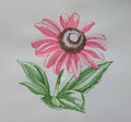 Purple Coneflower Beauty Machine Embroidered Square