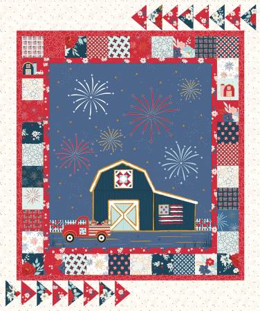 Sweet Freedom 36in x 43in American Vintage Panel Sparkle Patriotic