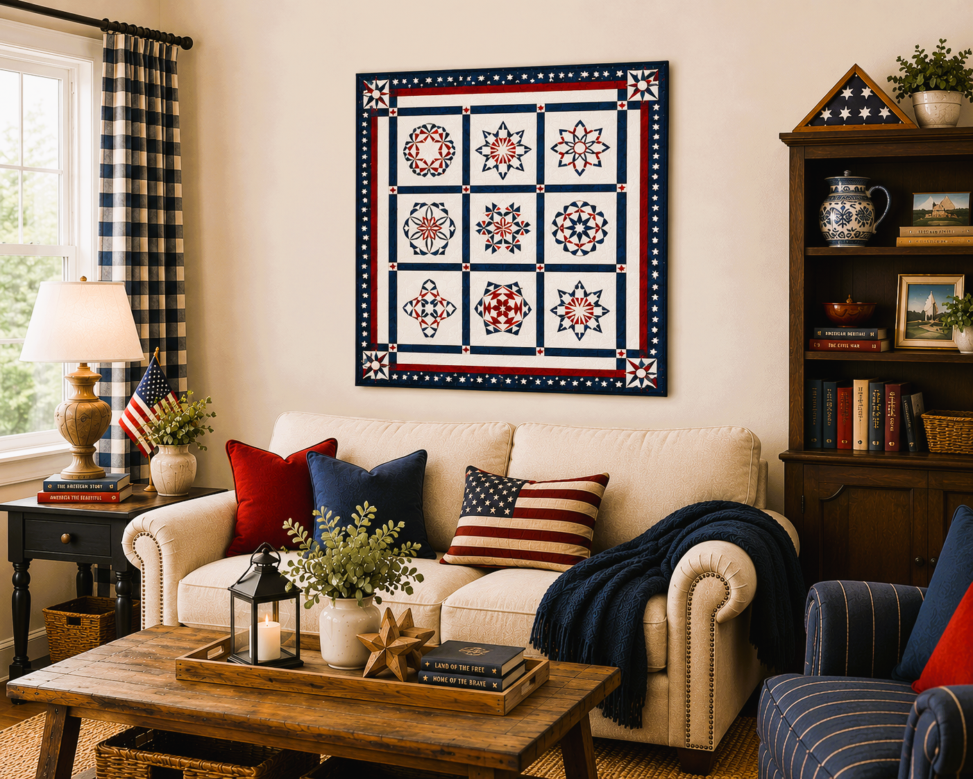 Patriotic Quilt Squares Embroidered Bundle