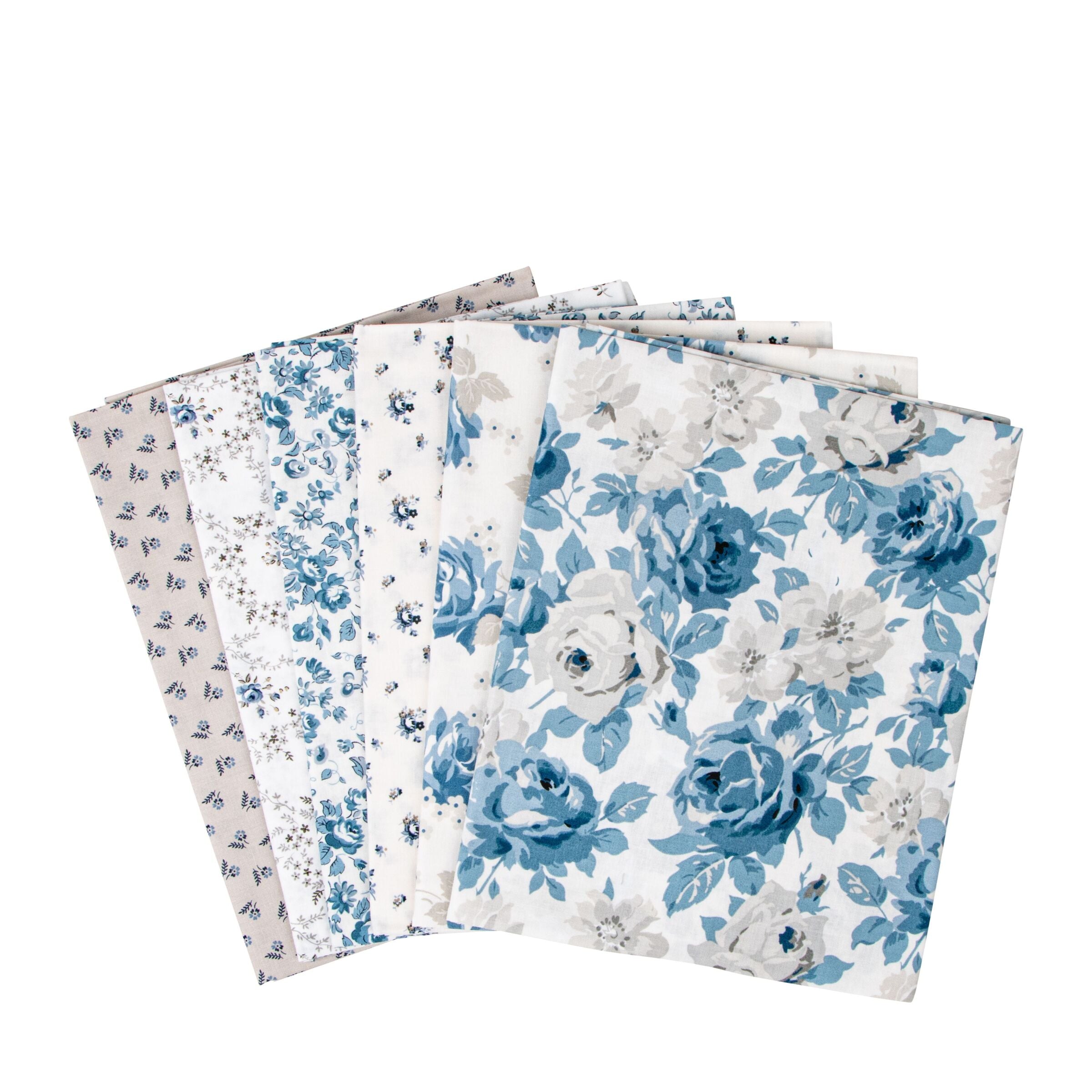 Serenity Blue Fat Quarter Bundle Cream