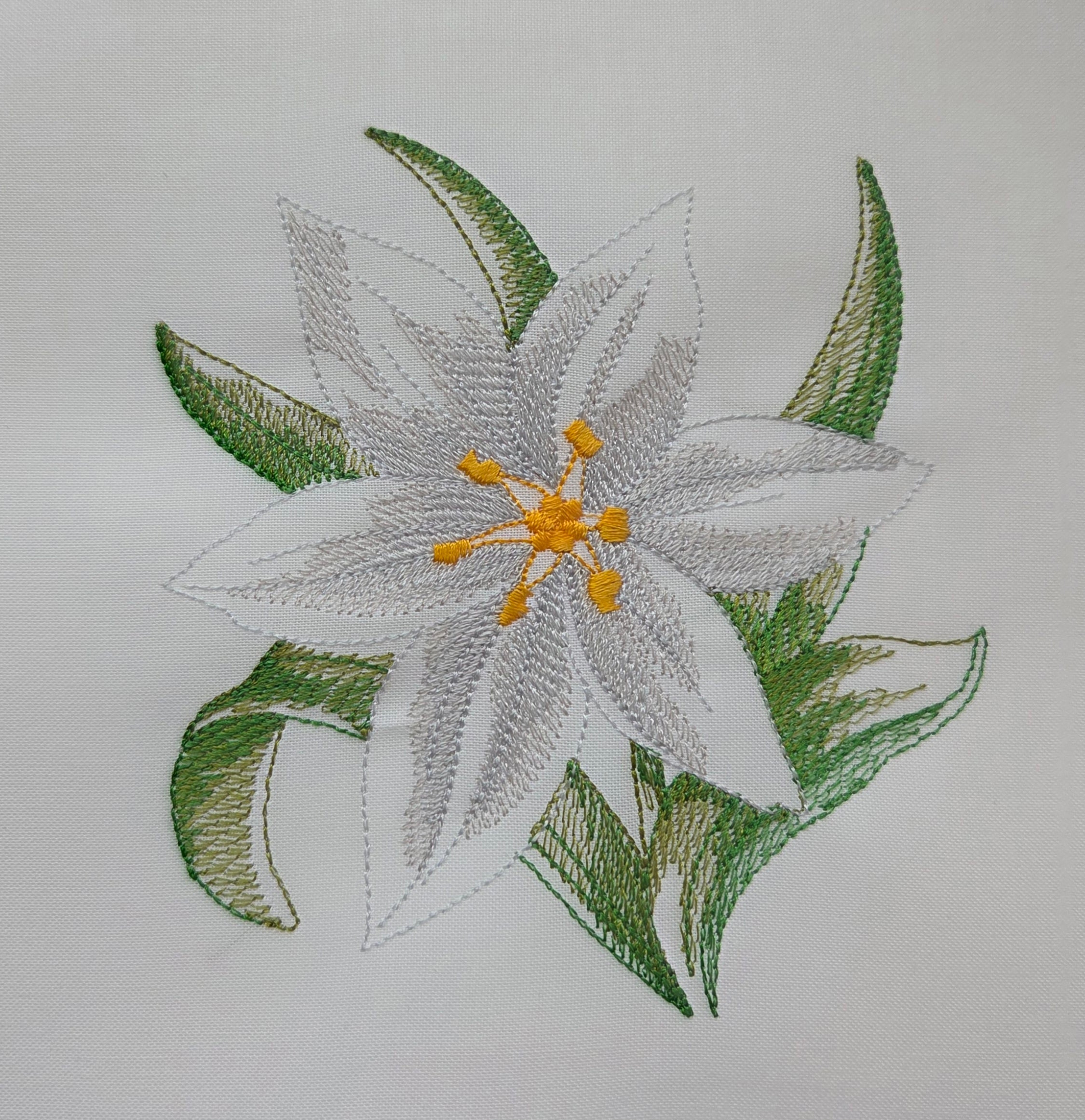 Star of Bethlehem Beauty Machine Embroidered Square