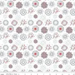 Floral pattern with red flowers on a light gray background
