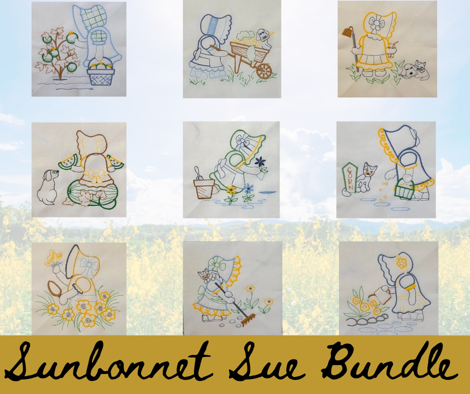 Sunbonnet Sue Embroidered Bundle