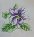 Violet Beauty Machine Embroidered Square