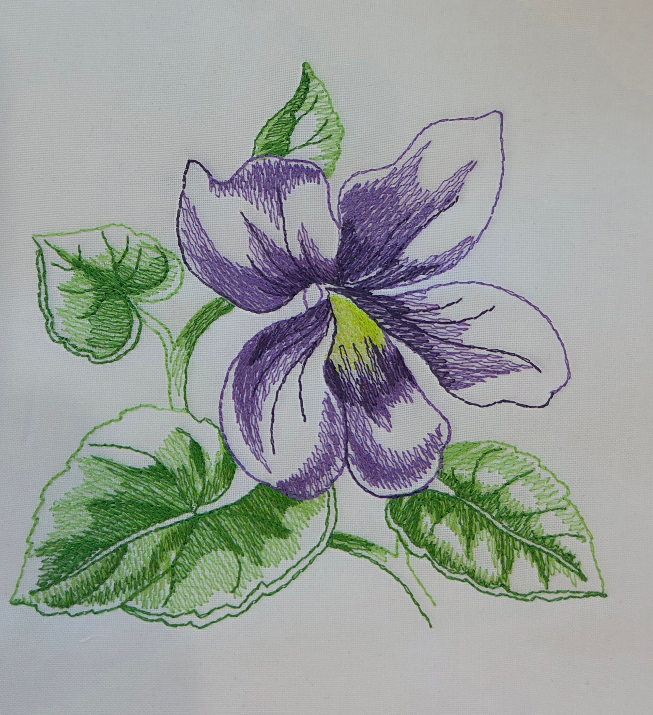 Violet Beauty Machine Embroidered Square