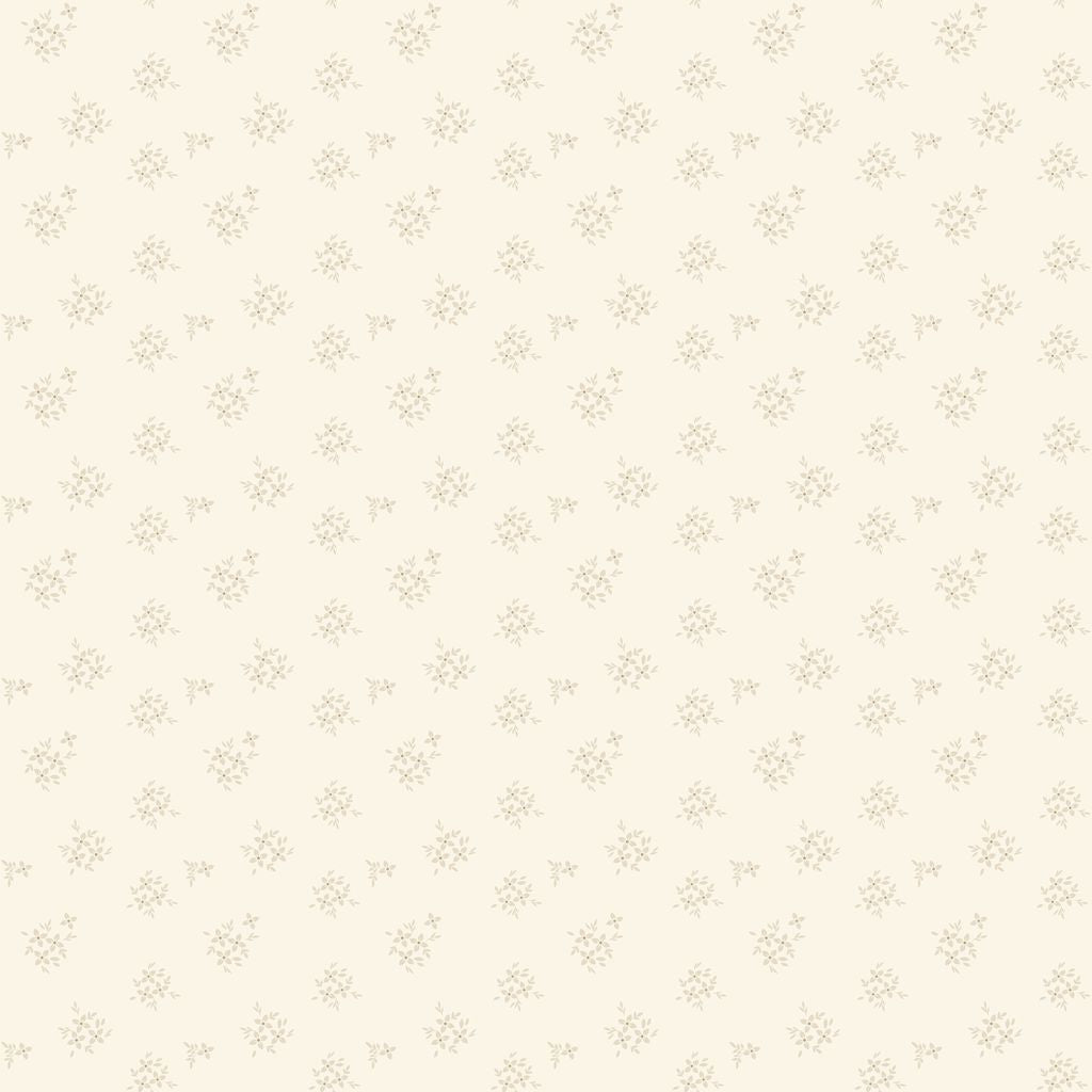 Patterned wallpaper with small floral design on a beige background